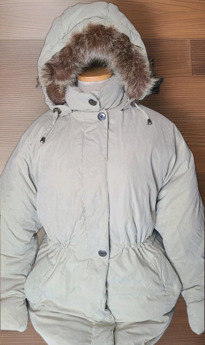 Women's LONDON FOG Goose Down REAL FUR TRIM Detachable Hood PARKA Coat SZ XS